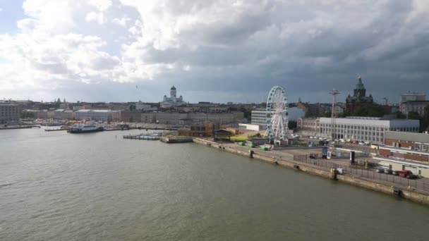 Panorama aereo panoramico del centro storico di Helsinki, Finlandia — Video Stock