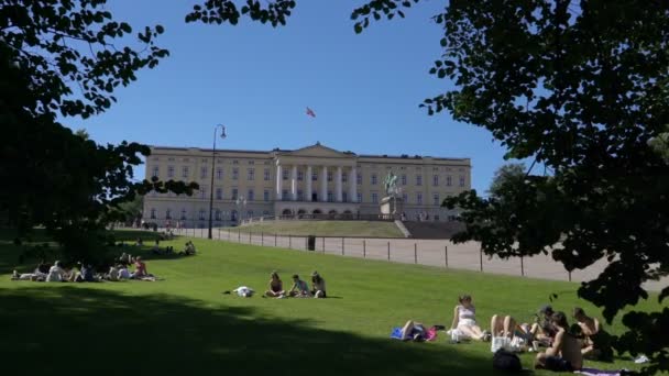 A királyi palota, Oslo, Norvégia fővárosa — Stock videók