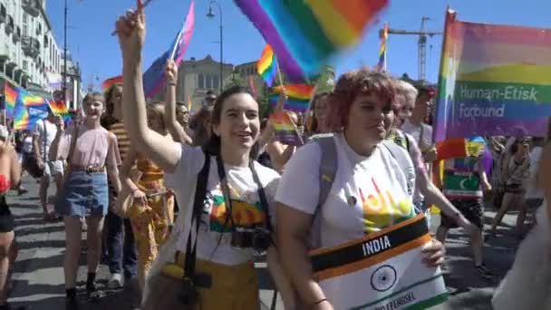 The Pride Parade in Oslo Norway — Stock Video