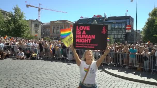 The Pride Parade in Oslo Norway — Stock Video