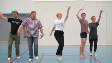 Jyvaskyla, Finlandiya-Ağustos 17, 2018: Ana sınıfı Uluslararası Tiyatro Festivali 