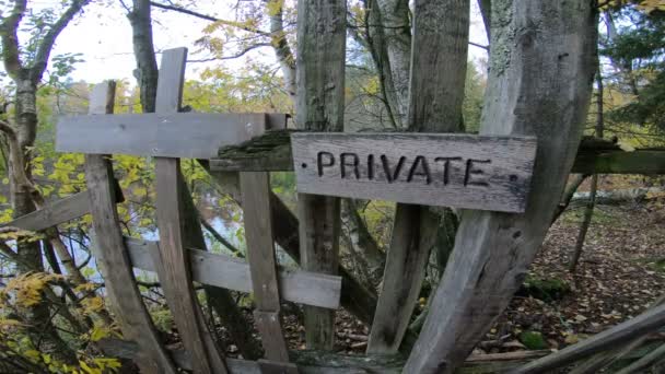 Signo de propiedad privada — Vídeo de stock