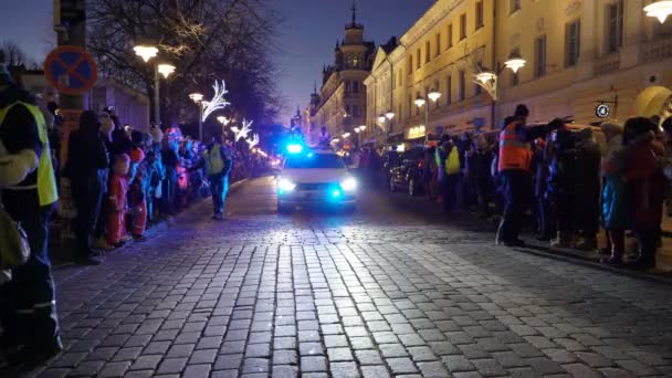 Helsinki Finlande Novembre 2017 Police Dans Rue Assure Sécurité Pendant — Video