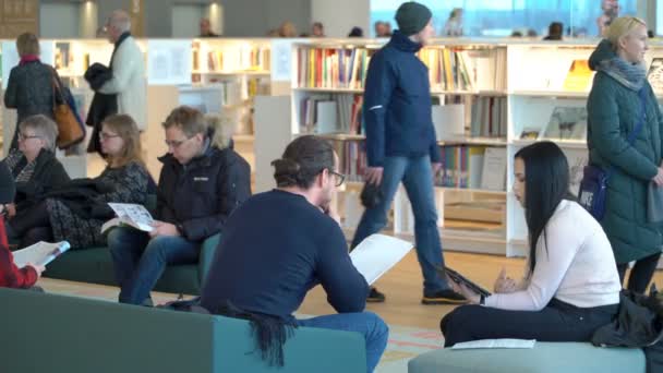 Biblioteca Central da Cidade de Helsínquia Oodi — Vídeo de Stock