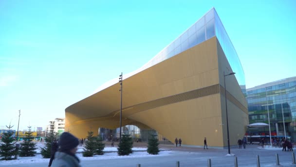 Biblioteca Central da Cidade de Helsínquia Oodi — Vídeo de Stock