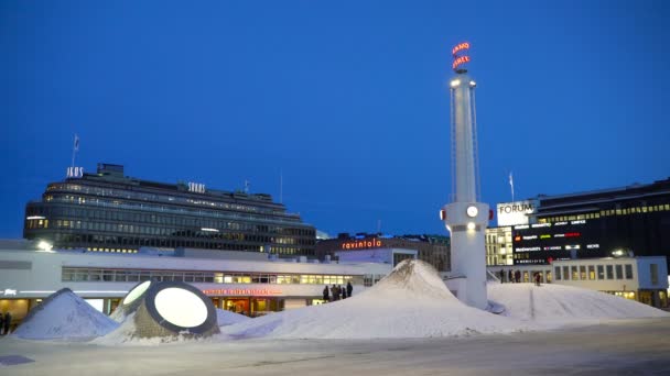 Muzeum sztuki Amos Rex na placu Lasipalatsi w Helsinki, Finlandia — Wideo stockowe