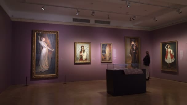 Visiteurs au musée d'art de Sinebrychoff à Helsinki, Finlande . — Video