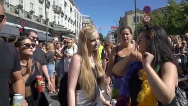 Oslo Norveç'te gurur geçit töreni — Stok video