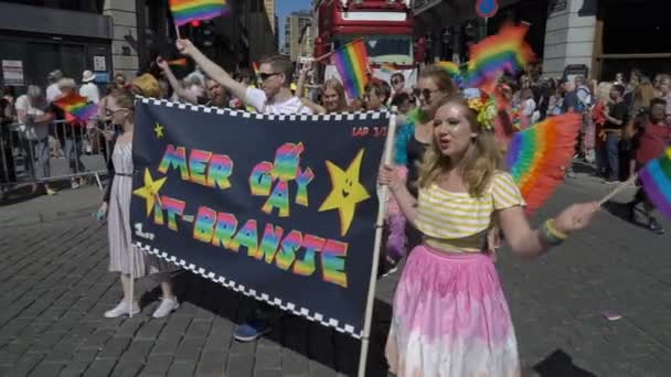 Oslo Norge Juni 2018 Pride Parade Höjdpunkten Oslo Pride Week — Stockvideo