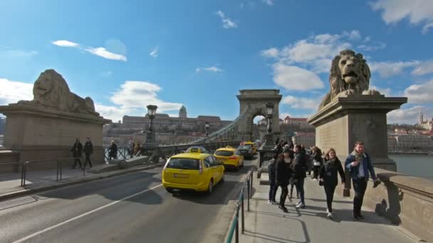 ブダペスト,ハンガリーのチェーンブリッジ. — ストック動画