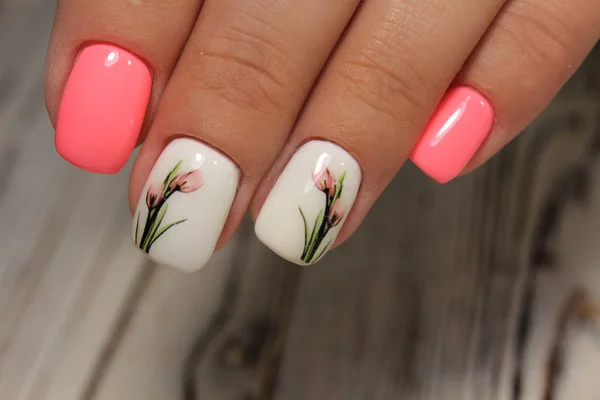 Manicura Rosa Sexual Melhor Cor — Fotografia de Stock