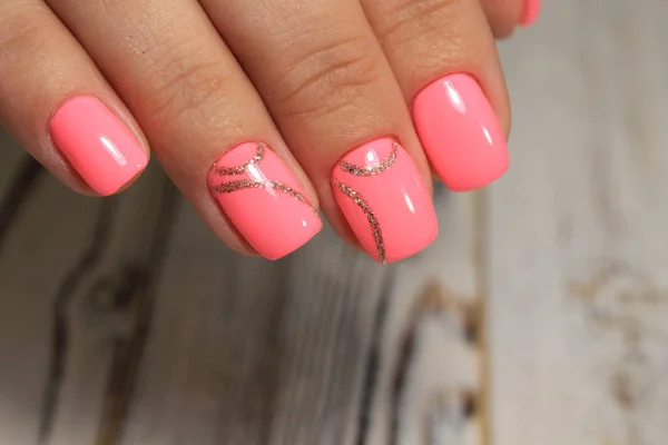 Jeugd Manicure Ontwerp Beste Nagels Gel Lak — Stockfoto