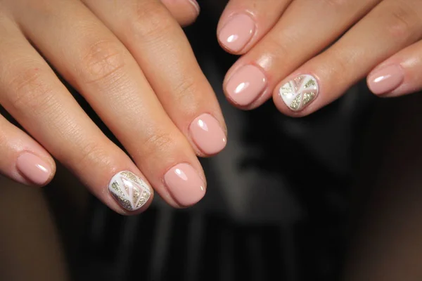 Efektowne Piękny Manicure Tle Modny Tekstury — Zdjęcie stockowe