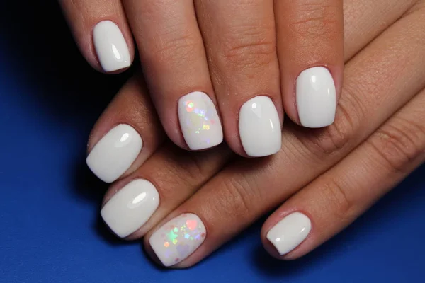 Jovens Manicure Design Melhores Unhas Verniz Gel — Fotografia de Stock