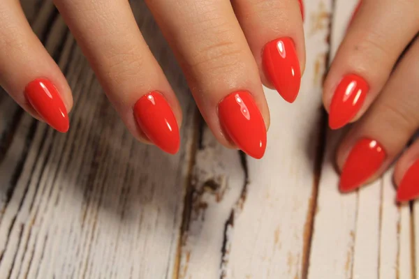 Geweldige Natuurlijke Nagels Women Handen Met Schone Manicure — Stockfoto