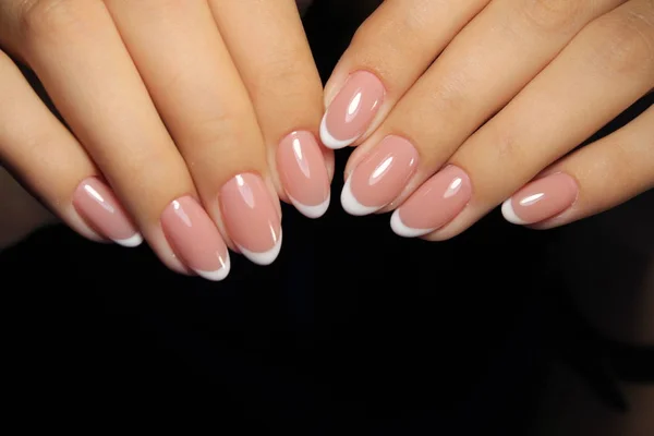 The beauty of the natural nails. Perfect clean manicure