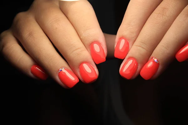 Jovens Manicure Design Melhores Unhas Verniz Gel — Fotografia de Stock