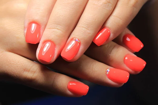 Stijlvolle Manicure Nagels Kleur Zwart Zilver — Stockfoto