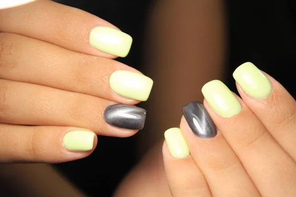 Beleza Das Unhas Naturais Perfeito Manicure Limpo — Fotografia de Stock