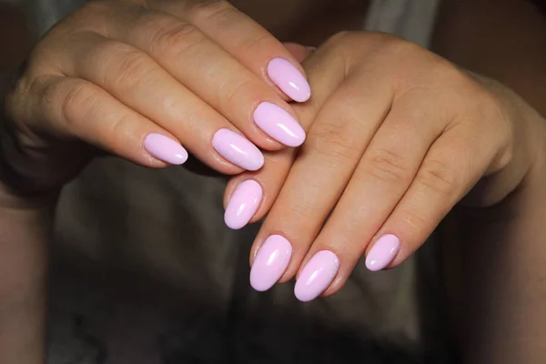 Schattig Manicure Vrouwelijke Handen Vrouw Handen — Stockfoto