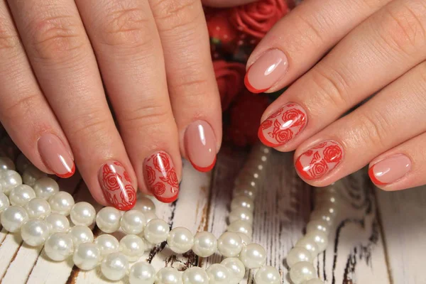 Refined Beautiful Female Fingers — Stock Photo, Image