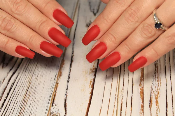 Gemanicuurde Nagels Nagel Poolse Kunst Design Nagel Pools Schoonheidshanden — Stockfoto