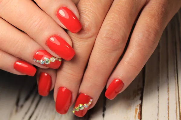 Mode Manicure Met Een Ontwerp Een Mooie Textuur — Stockfoto