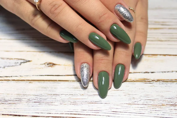 Mode Manicure Met Een Ontwerp Een Mooie Textuur — Stockfoto