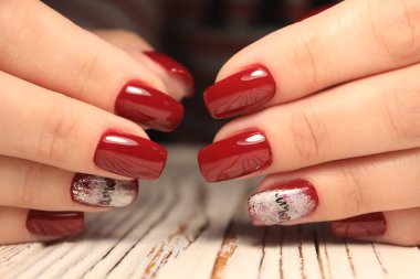 güzel bir doku üzerinde bir tasarım ile moda manikür