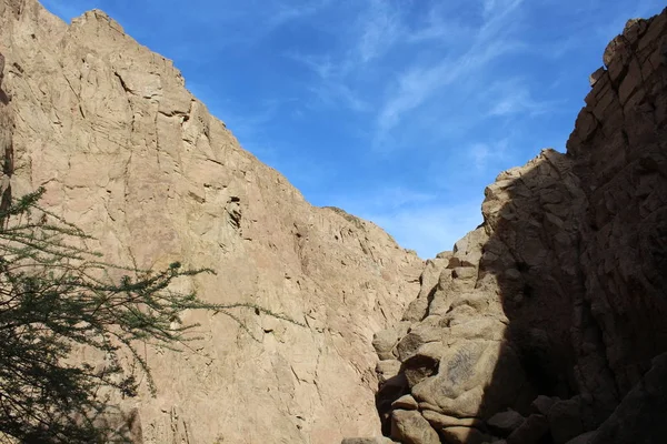 Mavi gökyüzüne karşı fantastik Afrika dağları