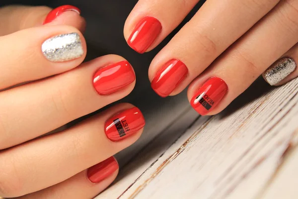 Fashion Nails Design Manicure Beste Kleur — Stockfoto