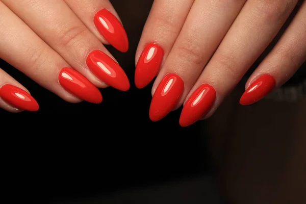 Modne Kobiece Manicure Lakier Żel Piękny Design — Zdjęcie stockowe