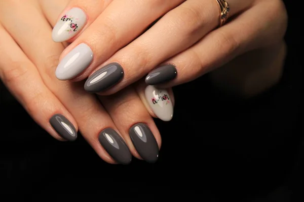 Betoverend Mooie Manicure Achtergrond Van Een Trendy Textuur — Stockfoto