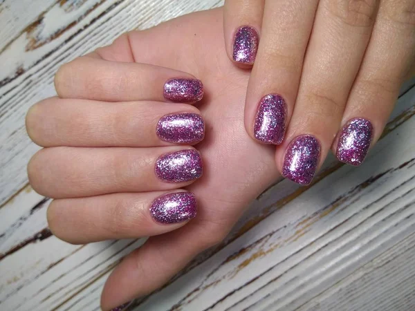 Uñas Manicura Hermosa Glamorosa — Foto de Stock