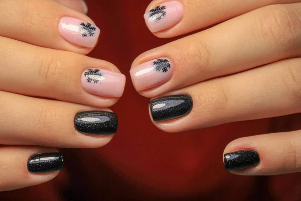 Sexy Grijze Manicure Achtergrond Van Een Trendy Textuur — Stockfoto