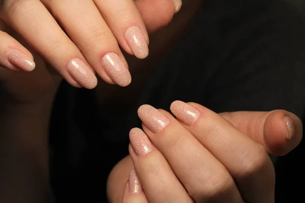 Mooie Vrouw Nagels Met Prachtige Kerst Manicure Studio — Stockfoto