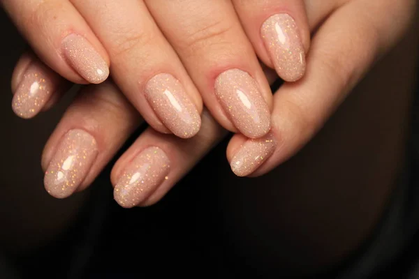 Ongles Noël Colorés Dessins Ongles Hiver Avec Paillettes Strass Sur — Photo