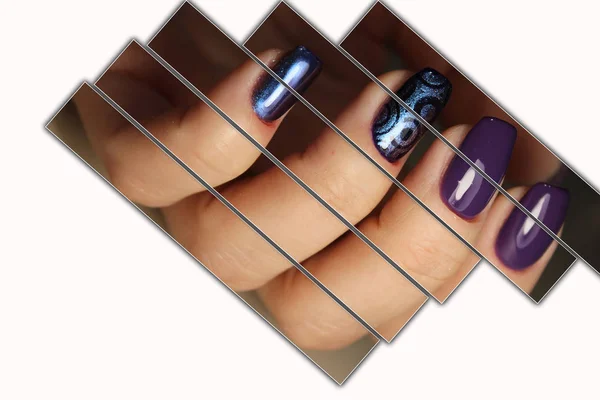 Diseño Manicura Juvenil Mejores Uñas Barniz Gel — Foto de Stock