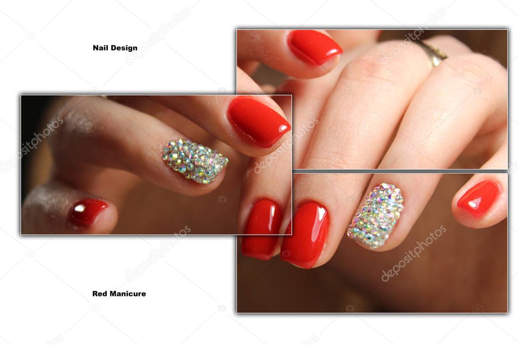 Collage manicure nail design