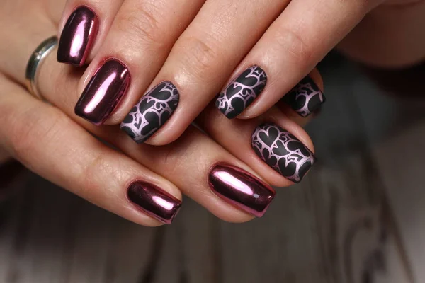 Jovens Manicure Design Melhores Unhas Colagem — Fotografia de Stock