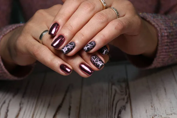 Schoonheid Van Natuurlijke Nagels Perfect Schoon Manicure — Stockfoto