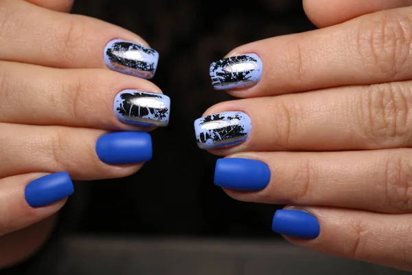 Hermosas Uñas Mujer Con Hermoso Estudio Manicura Navidad —  Fotos de Stock