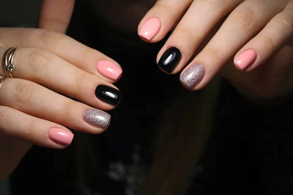 Beleza Das Unhas Naturais Perfeito Manicure Limpo — Fotografia de Stock