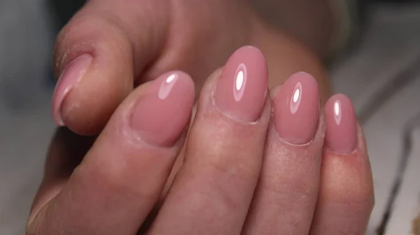 Sexy manicure of nails on beautiful female hands — Stock Photo, Image