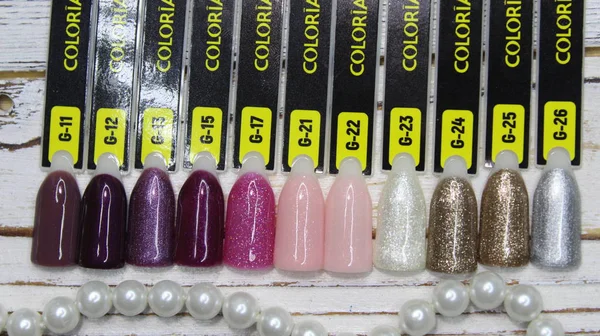Colorful tips. Set of false nails for manicure.