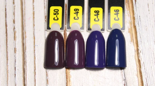 Polish swatches in different fashion color lacquer in tips.