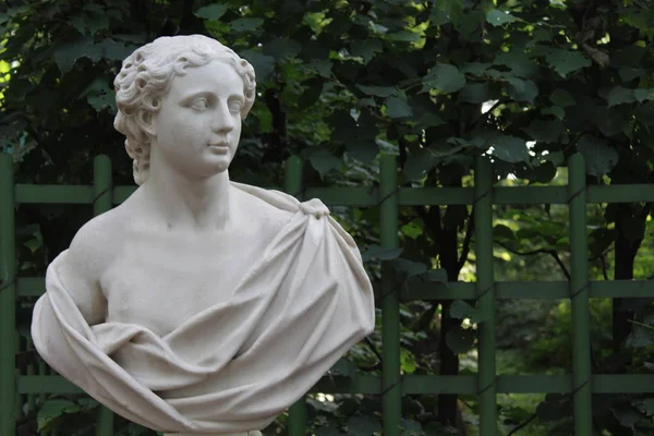 Standbeelden in het zomerpark in St. Petersburg. — Stockfoto