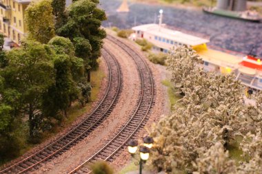 Saint Petersburg, Rusya - 23 Temmuz 2019: Büyük maket Rusya sergisi, büyük şehirlerin düzeni