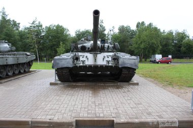 St. Petersburg, Rusya-Haziran 2019. II. Dünya Savaşı'nın Sovyet silahları, Park'ta sergi