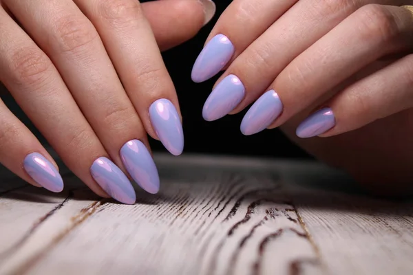 Sexy manicure of nails on beautiful hands — Stock Photo, Image